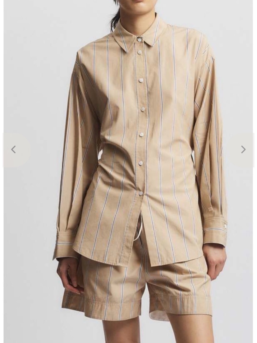Saint Art Lara Sand- Striped Blouse- Size Large